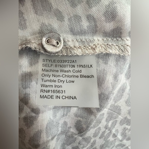 Calme by Johnny Was Animal Print Puff Sleeve Kaftan Maxi Dress Boho Chic Sm NWT - Picture 9 of 10